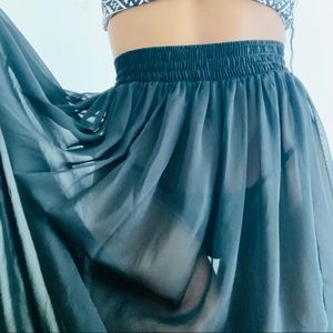 Long Black Chiffon Skirt 🔅